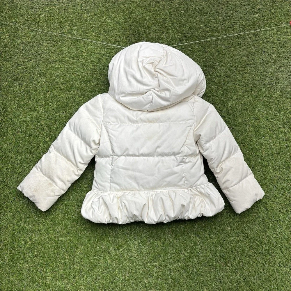 Ralph Lauren Down Jacket Girls 4T Kids Toddler Hooded Peplum Ski Coat Winter